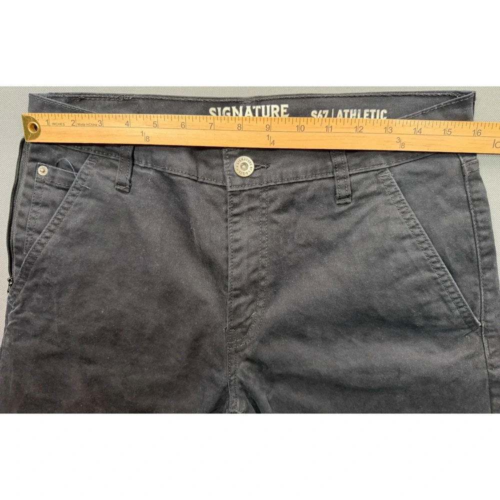 Signature by Levi Strauss S67 Athletic Fit Pants Black Stretch | Men's 32x32